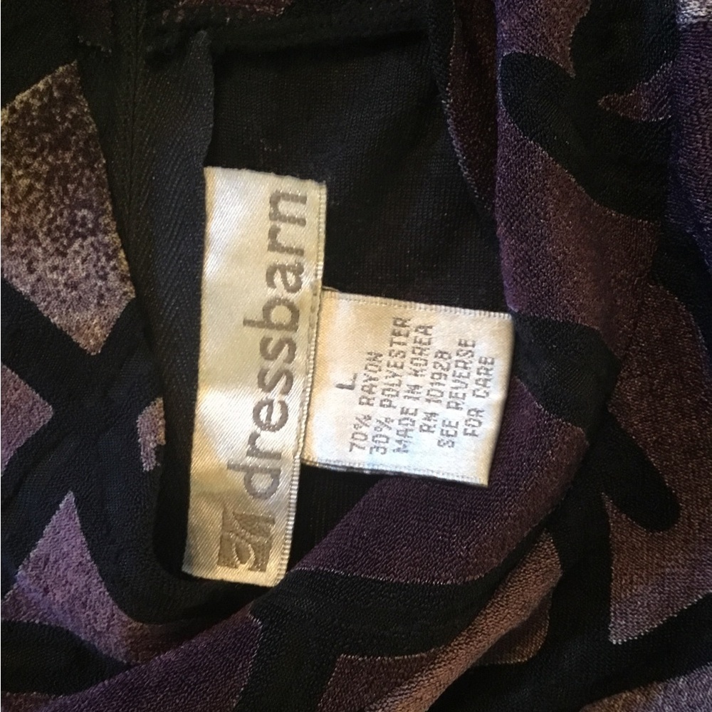 Dressbarn Purple and Black Abstract Top Size Large - Picture 3 of 4